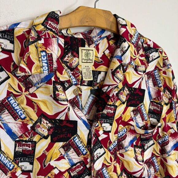 MORRO BAY shirt |  Tropical Cocktail Print Button-Up Shirt | medium - Picture 2 of 8